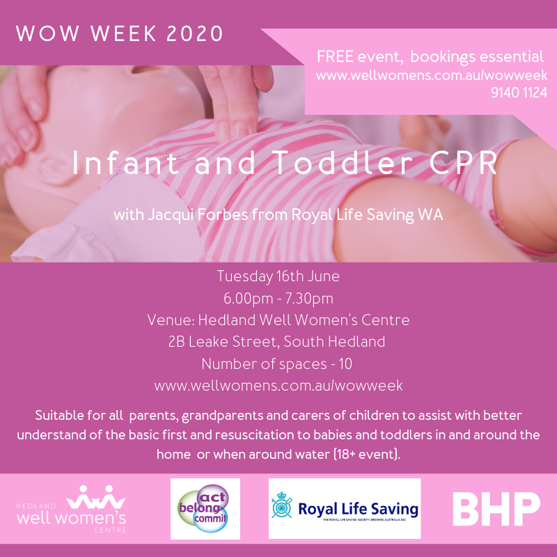 Infant and Toddler CPR Workshop in Hedland